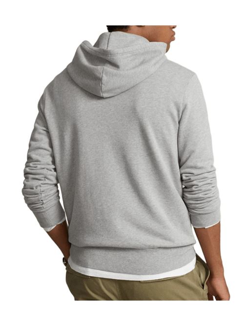 felpa uomo cappuccio cotone garzato grigio POLO RALPH LAUREN | 710916690029